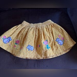 Jojo Maman Bebe Corduroy Mouse Appliqué Skirt